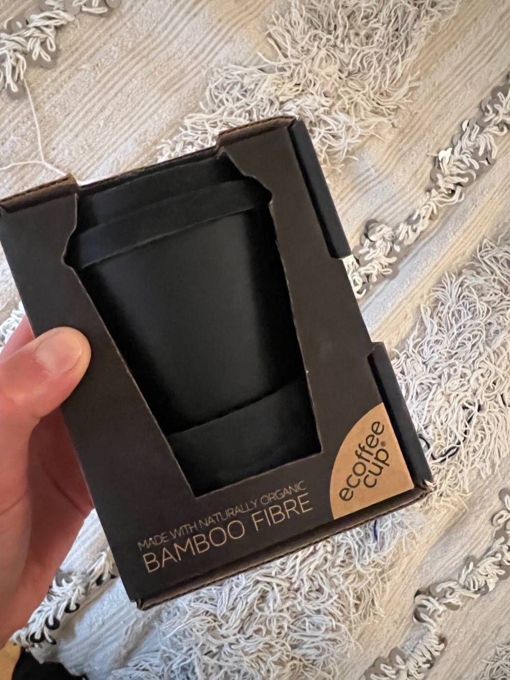Ecoffee cup Ker and Napier 12oz Bamboo Reusable Travel Mug Black